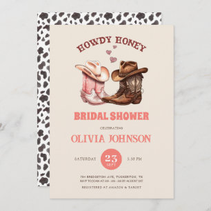 Convites Chá de panela Ocidental de Impressão de Boots & Va