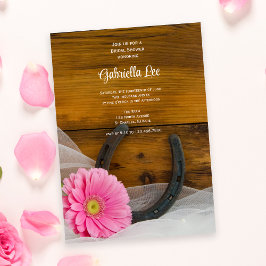 Convites Chá de panela Ocidental do País de Ferradura Rosa