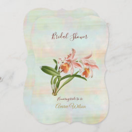 Convites Chá de panela Orquídea Coral