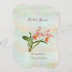 Convites Chá de panela Orquídea Coral