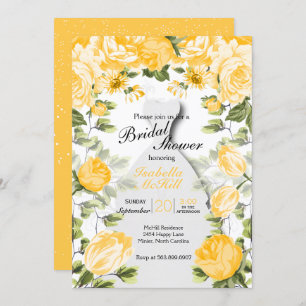 Convites Chá de panela - Ouro botânico Amarelo