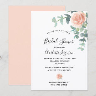 Convites Chá de panela-ouro flores verdes-elegantes