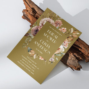 Convites Chá de panela ouro   Jardim Rustic Boho
