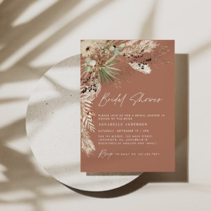 Convites Chá de panela pampas herdeiro moderno boho elegant