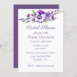 Convites Chá de panela Pansy de Watercolor