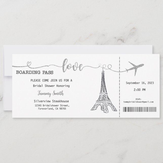 Convites Chá de panela, Papéis de carta de casamento (Frente)