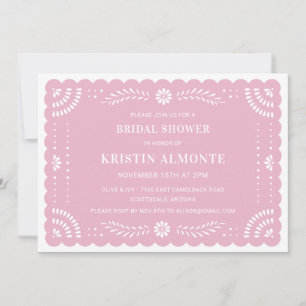 Convites Chá de panela Papel Picado Mexicano