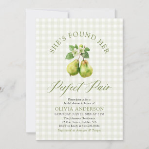 Convites Chá de panela Par Perfeito de Gingham Verde Modern