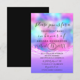 Convites Chá de panela Pastas Rosa Ondas Rosa Bolhas Oceâni