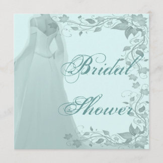 Convites Chá de panela Pastel Blue Gown e Vines