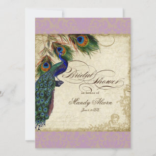 Convites Chá de panela Peacock & Feather Convide Lavanda