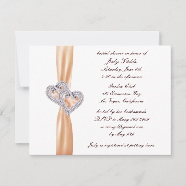 Convites Chá de panela Personalizado de Corações de Tangeri (Frente)