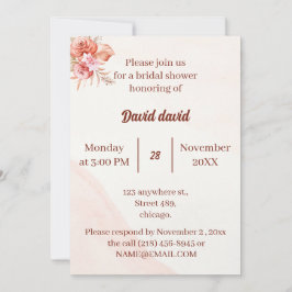 Convites Chá de panela Personalizado de Quadro Floral Elega