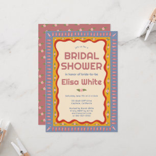 Convites Chá de panela PERSONALIZADO do Retro Boho Fun