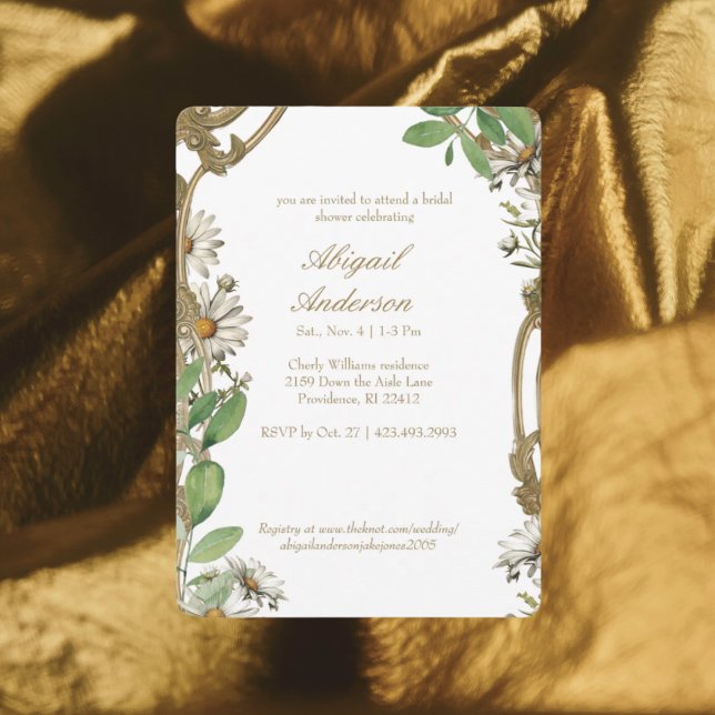 Convites Chá de panela Personalizado do Vintage Frame (Criador carregado)