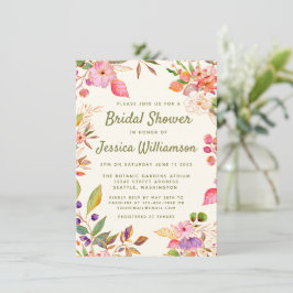 Convites Chá de panela Personalizado Floral Colorido de Aqu