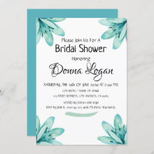 Chá de panela Personalizado Floral de Teal de Aqua