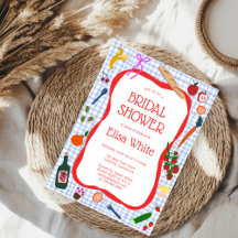 Chá de panela PERSONALIZADO Gingham Picnic Moderno