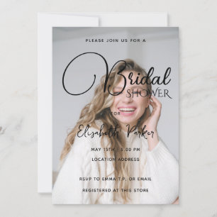 Convites Chá de panela Personalizável de Foto e Texto Preto