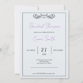 Convites chá de panela personalizável "Novembro Elegance"