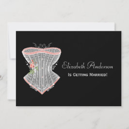 Convites Chá de panela pessoal da lingerie do espartilho do