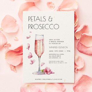 Convites Chá de panela Petais e Prosecco