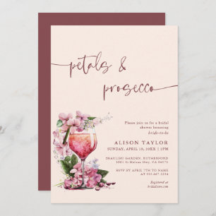 Convites Chá de panela Petals & Prosecco Boho Mauve