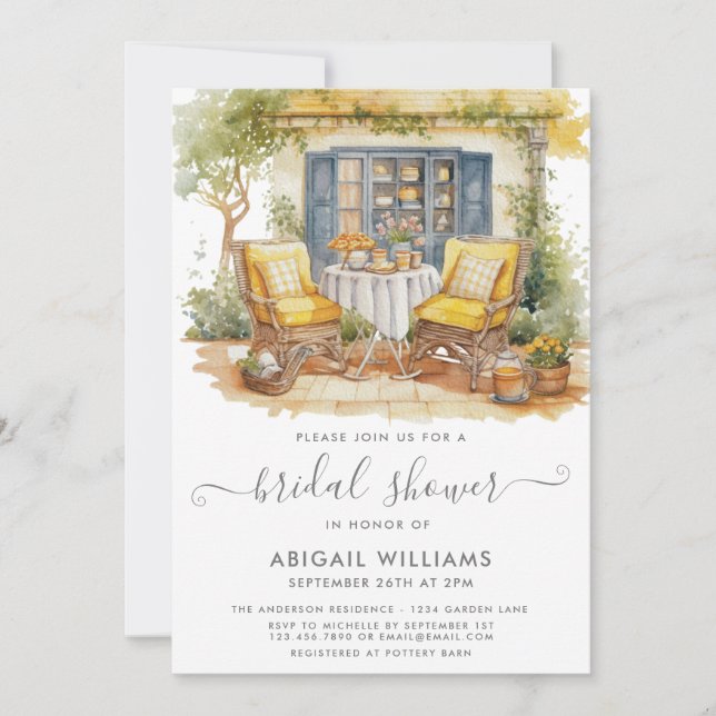 Convites Chá de panela Picnic Orange Citrus do Partido do J (Frente)