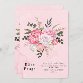 Convites Chá de panela Pink Branco de Pastel Blush