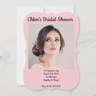 CONVITES CHÁ DE PANELA PINK DE FOTO PERSONALIZADO