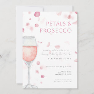 Convites Chá de panela Pink Petals & Prosecco