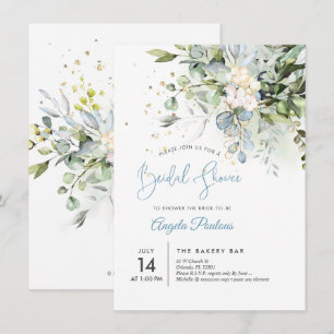 Convites Chá de panela PixDezines Blue Gum Eucalyptus