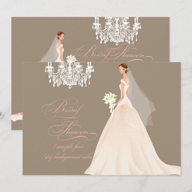 Convites chá de panela PixDezines/Ocasião DIY+cor (Frente/Verso)