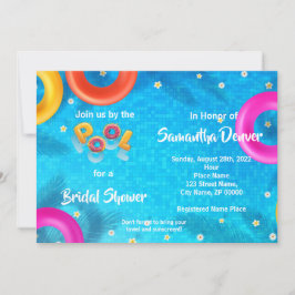 Convites Chá de panela Poolside Summer