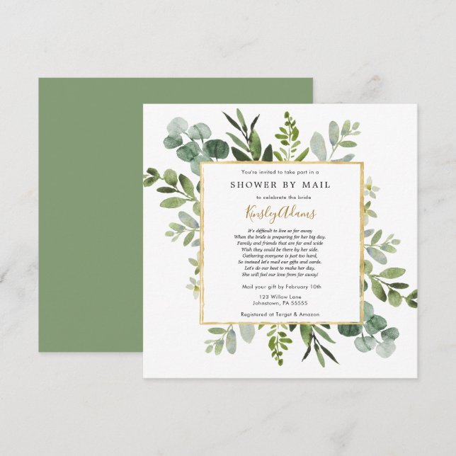 Convites Chá de panela por Correio (Frente/Verso)