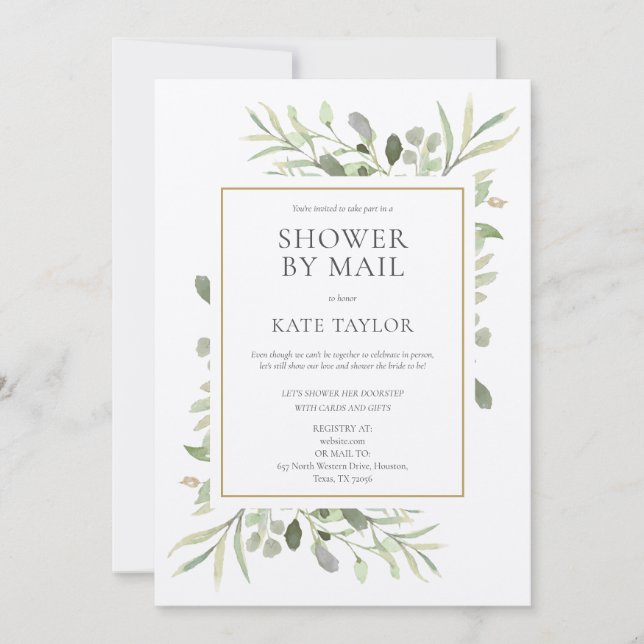 Convites Chá de panela por Correio Russo de Longa Distância (Frente)