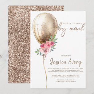 Convites Chá de panela Por E-Mail Luxury Beige Balloon