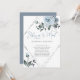 Convites Chá de panela por Mail Dusty Blue Floral Silver (Frente/Verso In Situ)