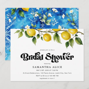 Convites Chá de panela Positano Italiano com Script Retroat