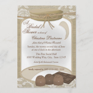 Convites Chá de panela Pote de doces e Chocolates