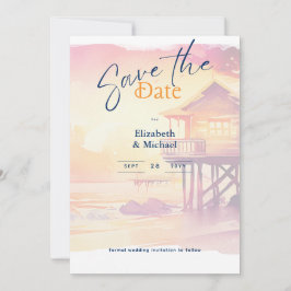 Convites Chá de panela Praia Costeira Sunset Salve As Datas