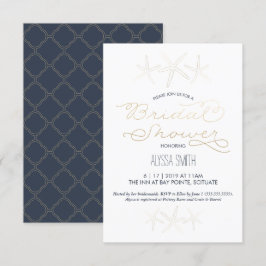 Convites Chá de panela - Praia, Starfish, Dourado