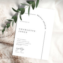 Chá de panela preto e branco de arco moderno convi