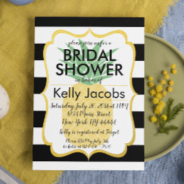 Convites Chá de panela preto e branco do abacaxi