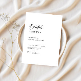 Convites Chá de panela preto e branco mínimo Boho