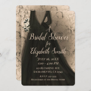 Convites Chá de panela preto e brilhante moderno