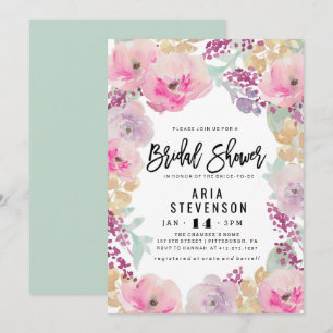Convites Chá de panela Primavera de Aquarela