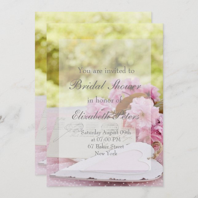 Convites Chá de panela primavera vintage (Frente/Verso)