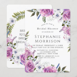 Convites Chá de panela Púrpura de Peony