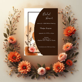 Convites Chá de panela Quente de Frame de Pêssego de outono